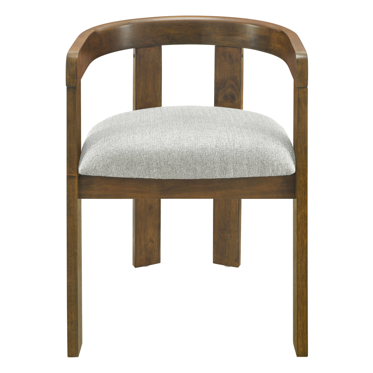 Christopher Knight Home Avery Mid-Century Modern Rubber Wood Barrel Dining Chair with Upholstered Seats, Walnut/Grayish Green, Set of 2