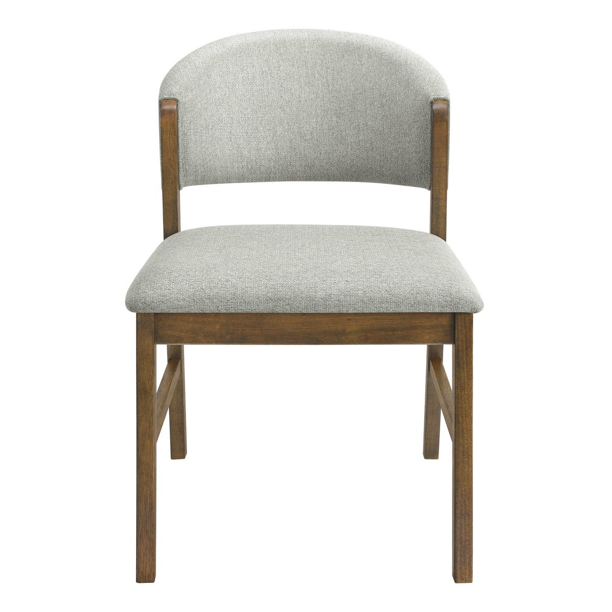 Christopher Knight Home Elodie Mid-Century Modern Upholstered Dining Chair with Rubber Wood Frame, Grayish Green/Walnut, Set of 2