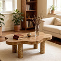 GDFStudio Soteria Mid-Century Modern Cloud Shaped Coffee Table, Natural