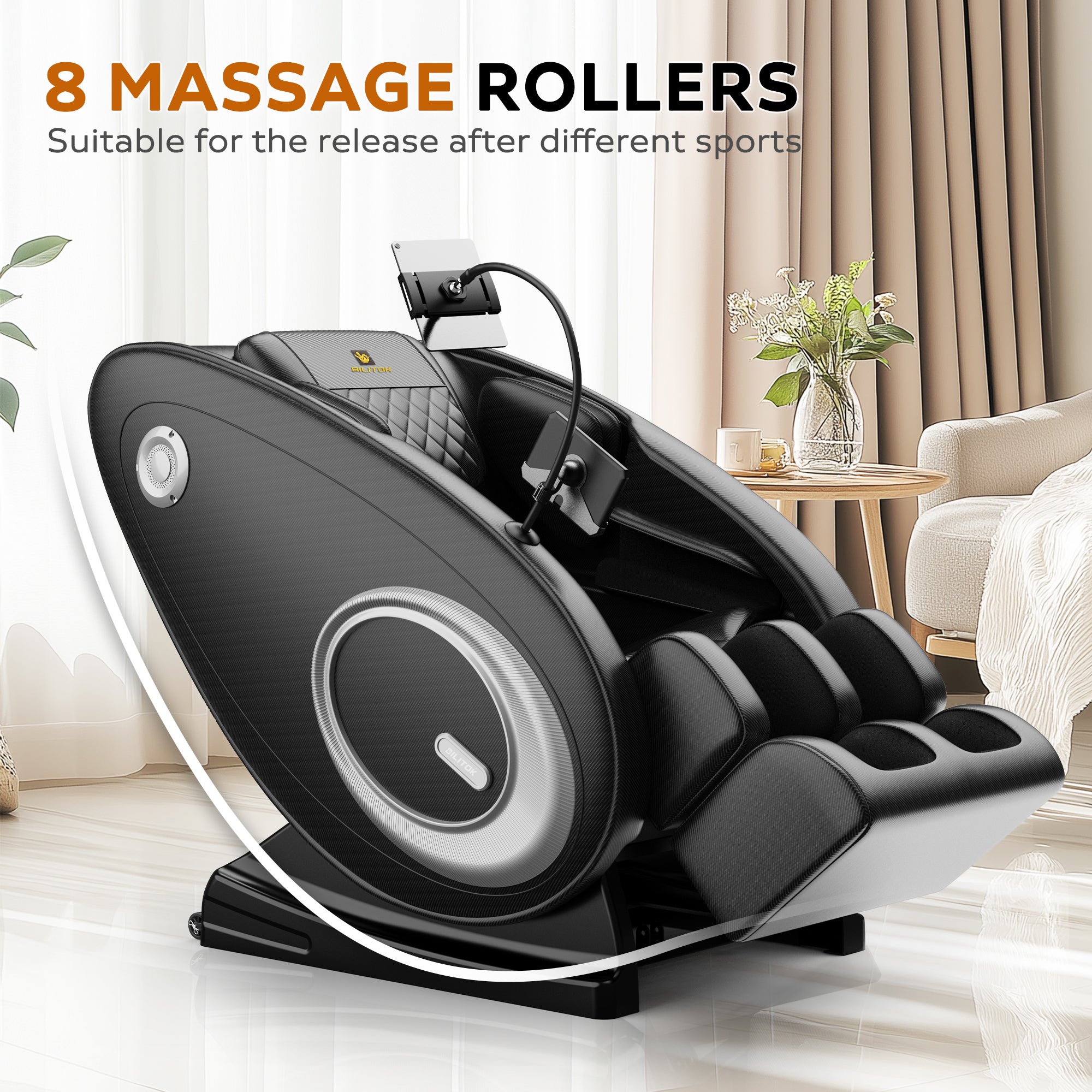 Christopher Knight Home Finn Full Body Air Pressure Massage Chair Recliner with Bluetooth and Zero Gravity, Black
