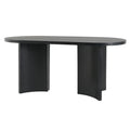 Christopher Knight Home Haverly Modern Wooden Oval Dining Table with Unique Curved Legs, Black