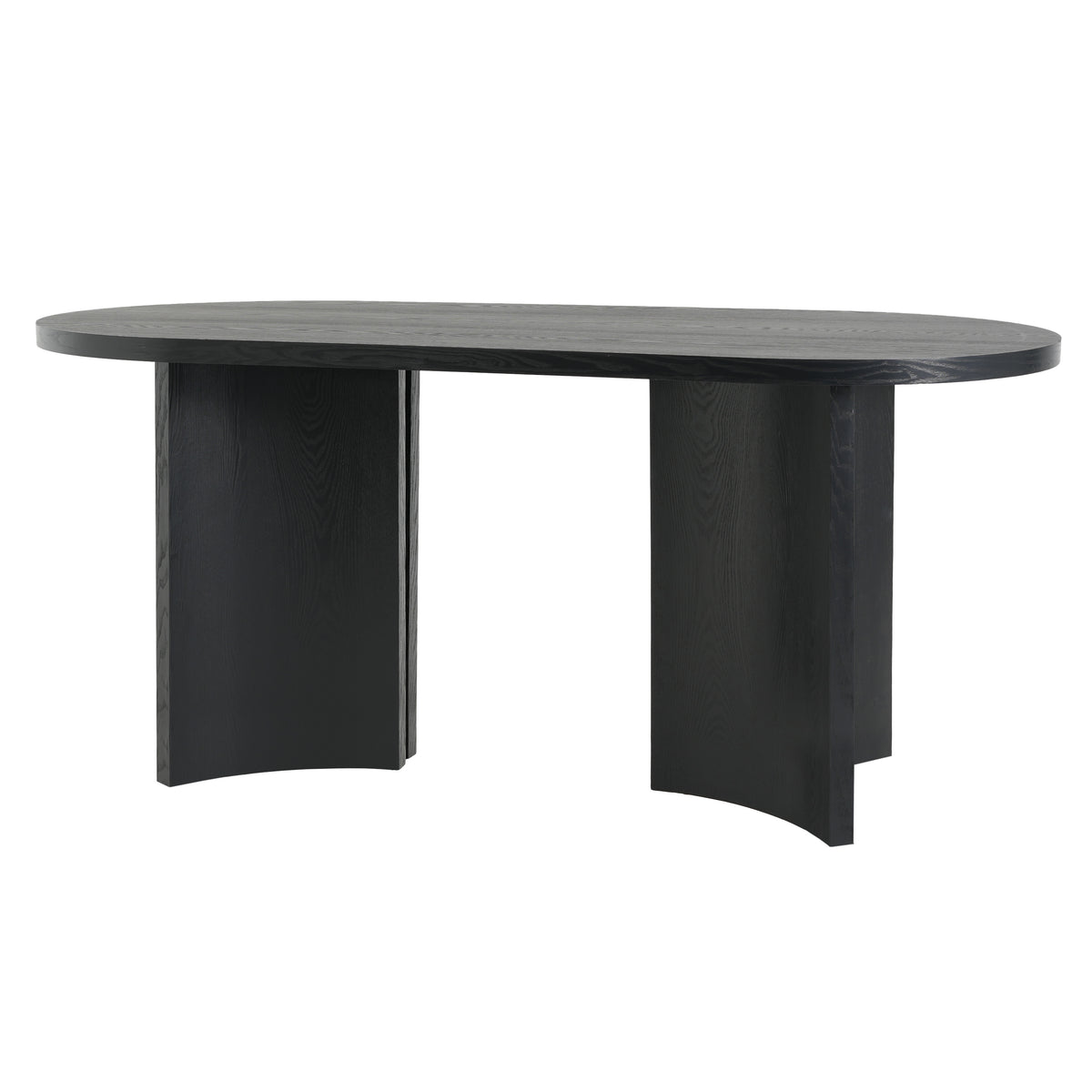 Christopher Knight Home Haverly Modern Wooden Oval Dining Table with Unique Curved Legs, Black