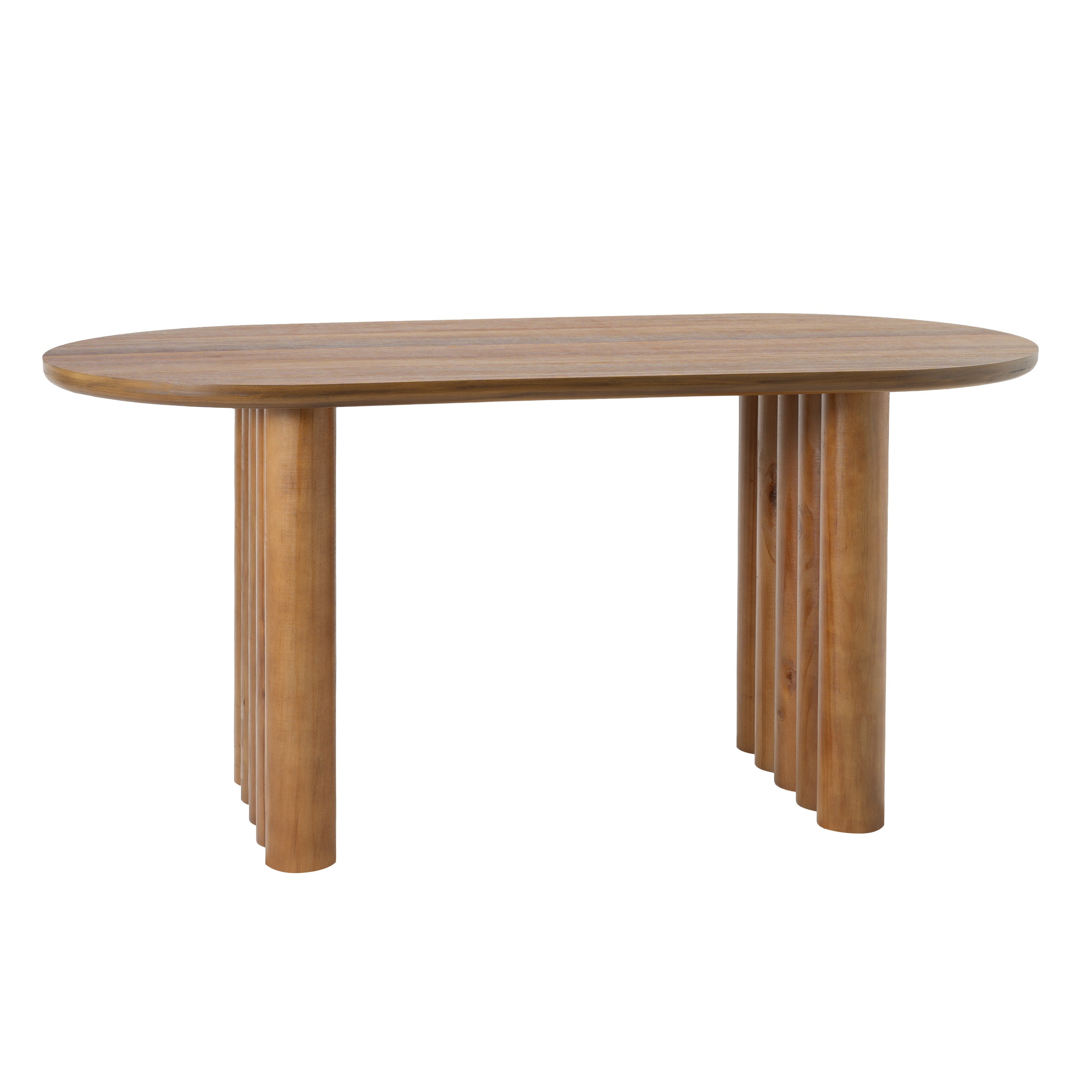 Christopher Knight Home Valora Modern Wooden Oval Dining Table with Unique Cylindrical Legs, Brown