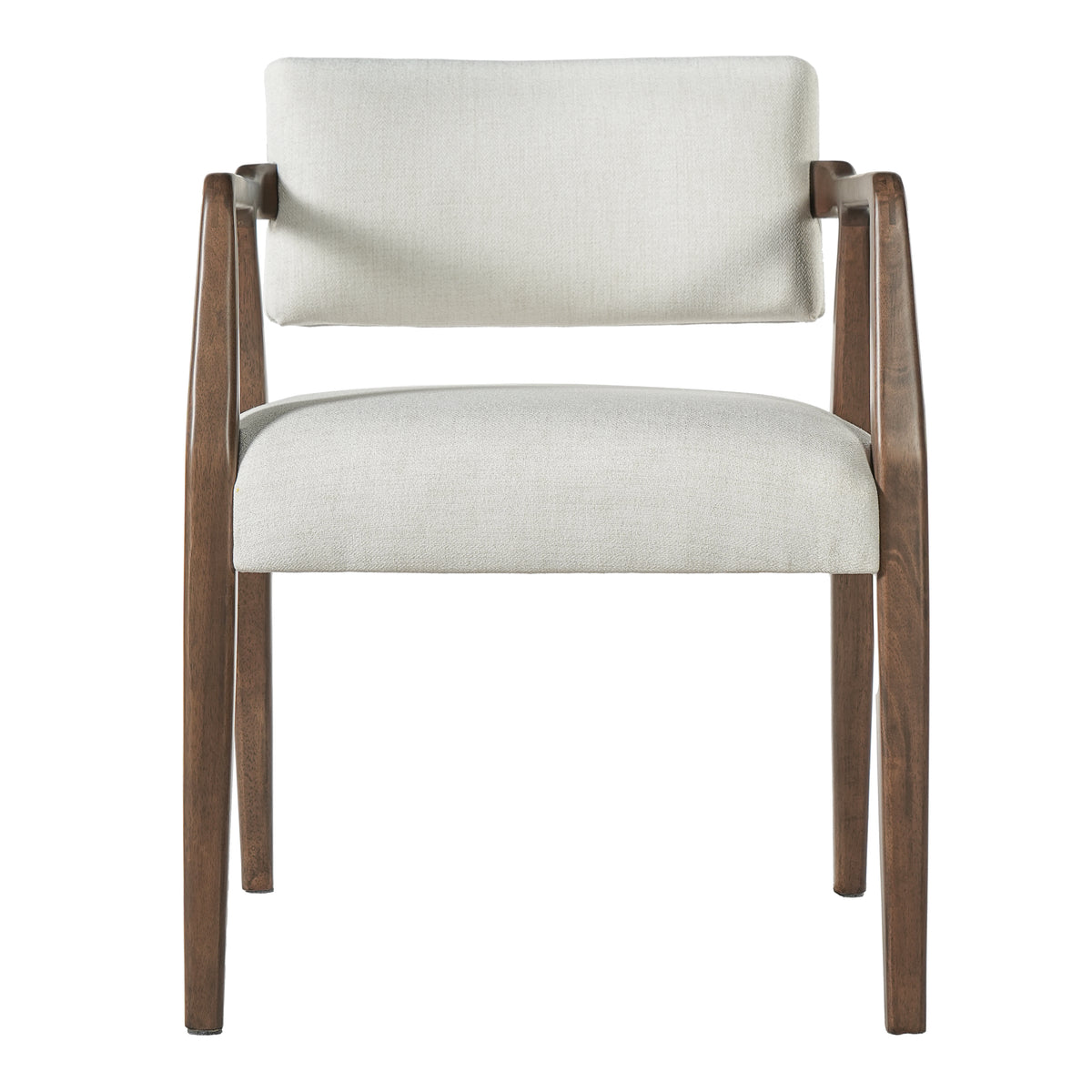 Christopher Knight Home Nephele Mid-Century Modern Rubberwood Upholstered Dining Chairs, Beige/Brown, Set of 2
