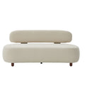 Christopher Knight Home Valora Modern 66" Wooden Chenille Upholstered 3-Seater Sofa with Curved Design, Beige