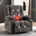 GDFStudio Maia Modern Swivel Recliner Massage Chair with Vibration Massage and Heat Ergonomic, Gray