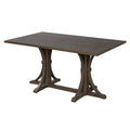 Christopher Knight Home Valora Modern Rubberwood Dining Table with Trestle Base and Curved Legs, Espresso