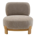 Christopher Knight Home Solen Modern Rubberwood Upholstered Accent Chair with Curved Back, Light Brown