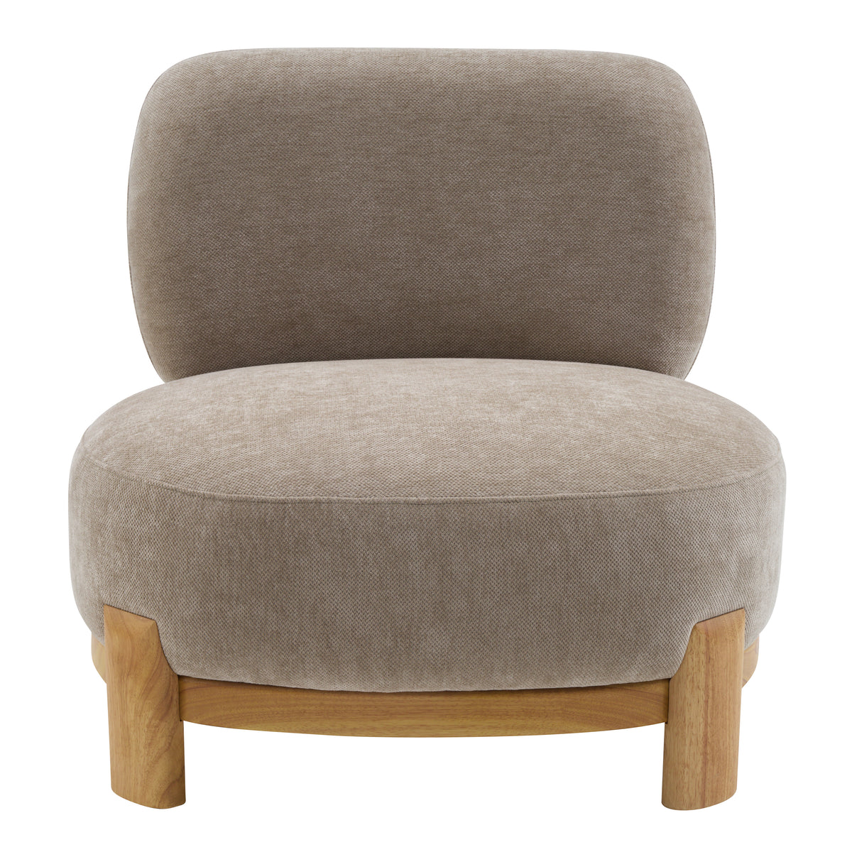 Christopher Knight Home Solen Modern Rubberwood Upholstered Accent Chair with Curved Back, Light Brown