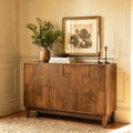 GDFStudio Norris Mid Century Modern 44.3" Sideboard Buffet Cabinet with Adjustable Shelves, Walnut