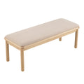 Christopher Knight Home Halcyon Modern Wooden Upholstered Bench with Rubber Wood Legs, Beige/Natural
