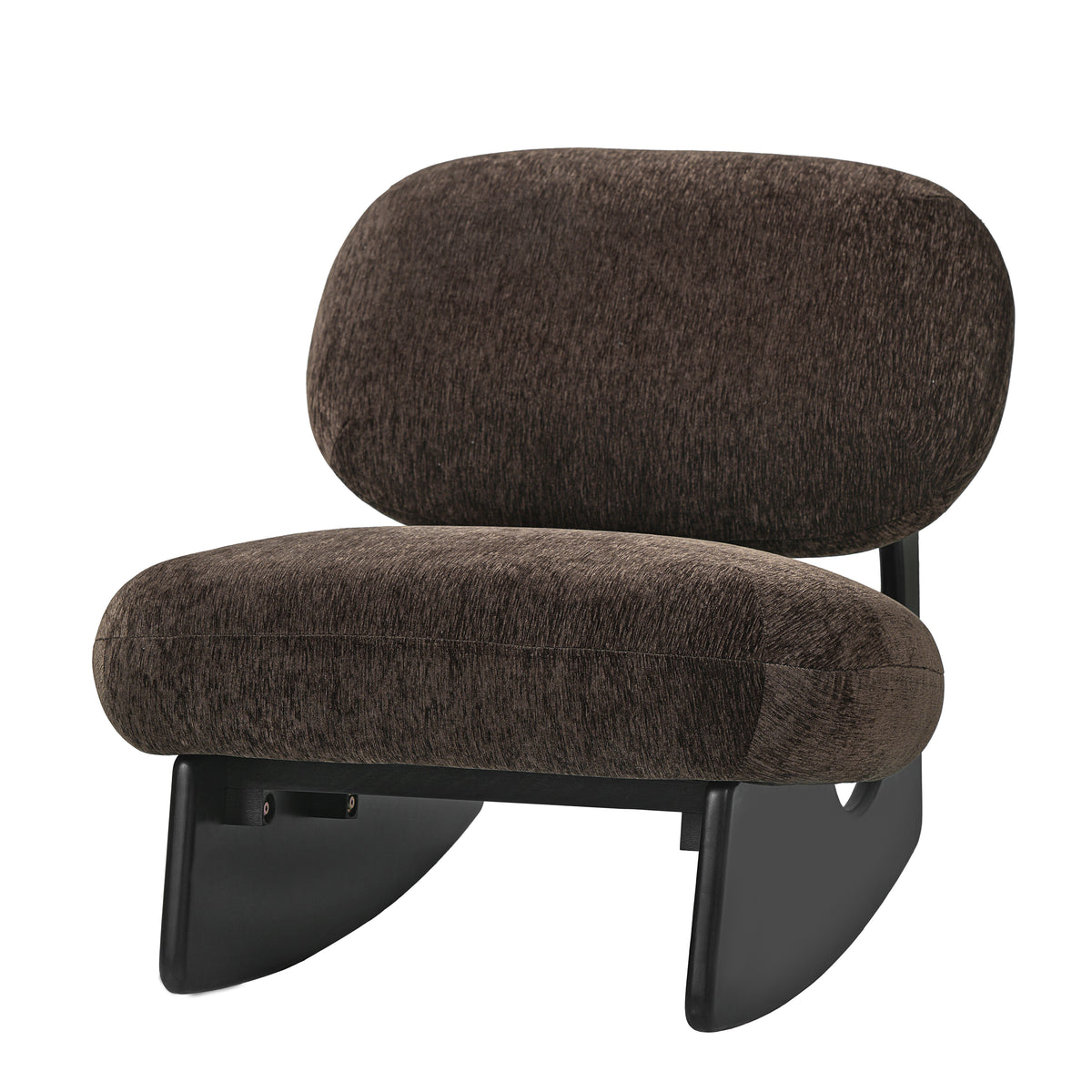 Christopher Knight Home Anteros Modern Chenille Upholstered Rocking Chairs with Curved Base, Dark Brown