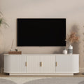 GDFStudio Daphne 66.9" Modern Wooden TV Stand with 2 Sliding Doors and Adjustable Shelves, White