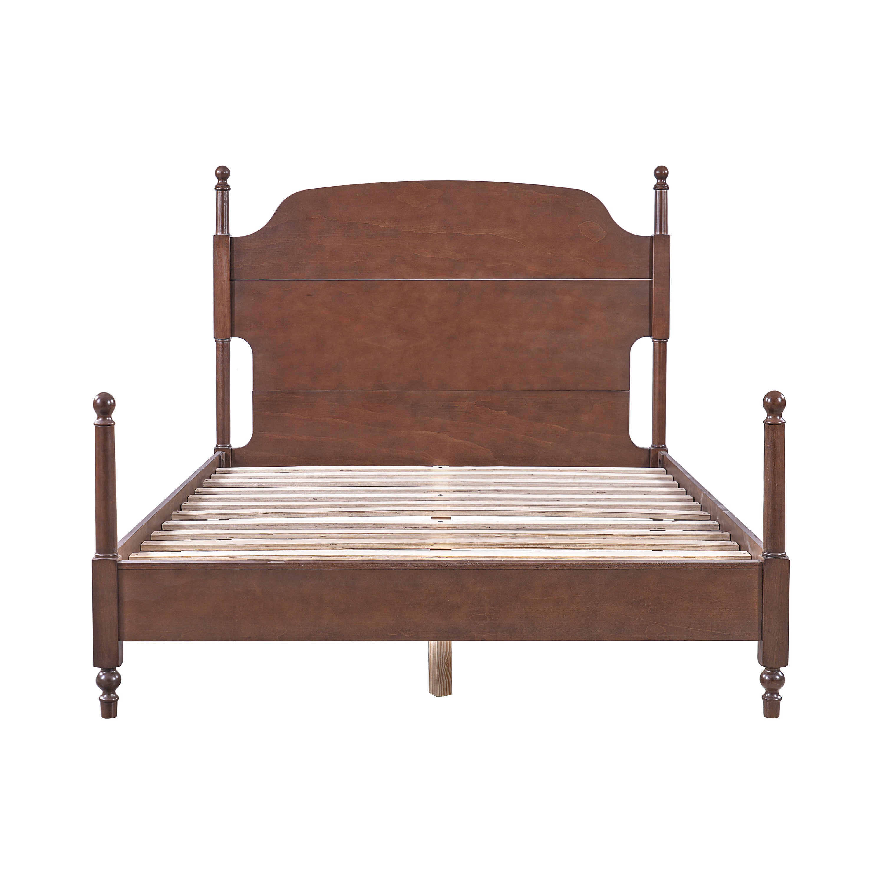 Christopher Knight Home Arae Traditional Rubberwood Post Bed with Arched Headboard, Brown, Queen