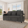 GDFStudio Elio 81-inch 3-in-1 Adjustable Foldable Chenille Upholstered 3 Seat Sofa Bed with Storage,  Dark Gray