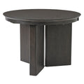 GDFStudio Everleigh Farmhouse Wooden Round Extendable Dining Table with Pedestal Base and Adjustable Foot Pads, Espresso