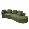 Christopher Knight Home 116" Modern Curved Sectional Sofa with High-Density Sponge and 4 Pillows, Green