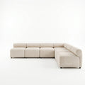 Christopher Knight Home Lorendale Modern 6 Piece Wooden Chenille Upholstered Modular Sectional Sofa, Beige