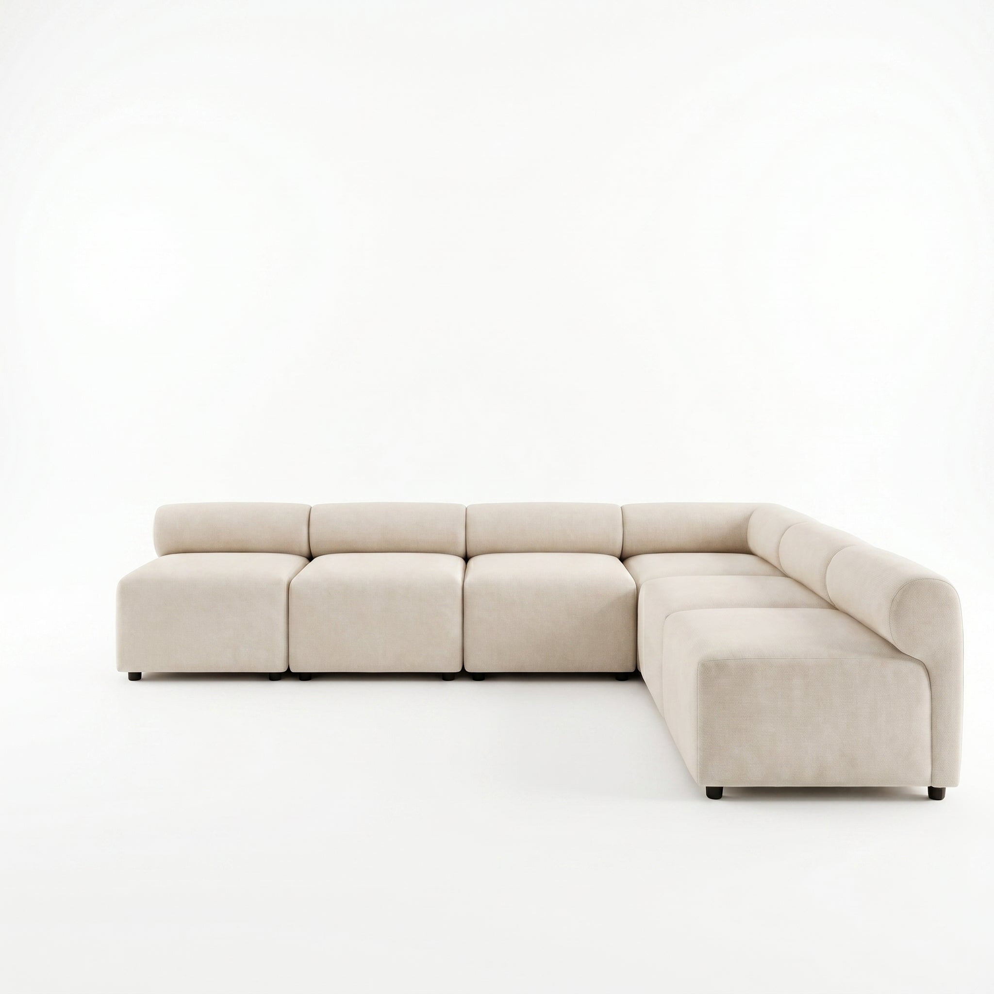 Christopher Knight Home Lorendale Modern 6 Piece Wooden Chenille Upholstered Modular Sectional Sofa, Beige
