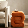 GDFStudio Mina 20  Velvet Upholstered Wood S-Shape Ottoman,Orange