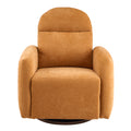 Christopher Knight Home Daphne Modern Oversized 360? Swivel Glider Upholstered Chair with Wooden Base, Pumpkin Yellow