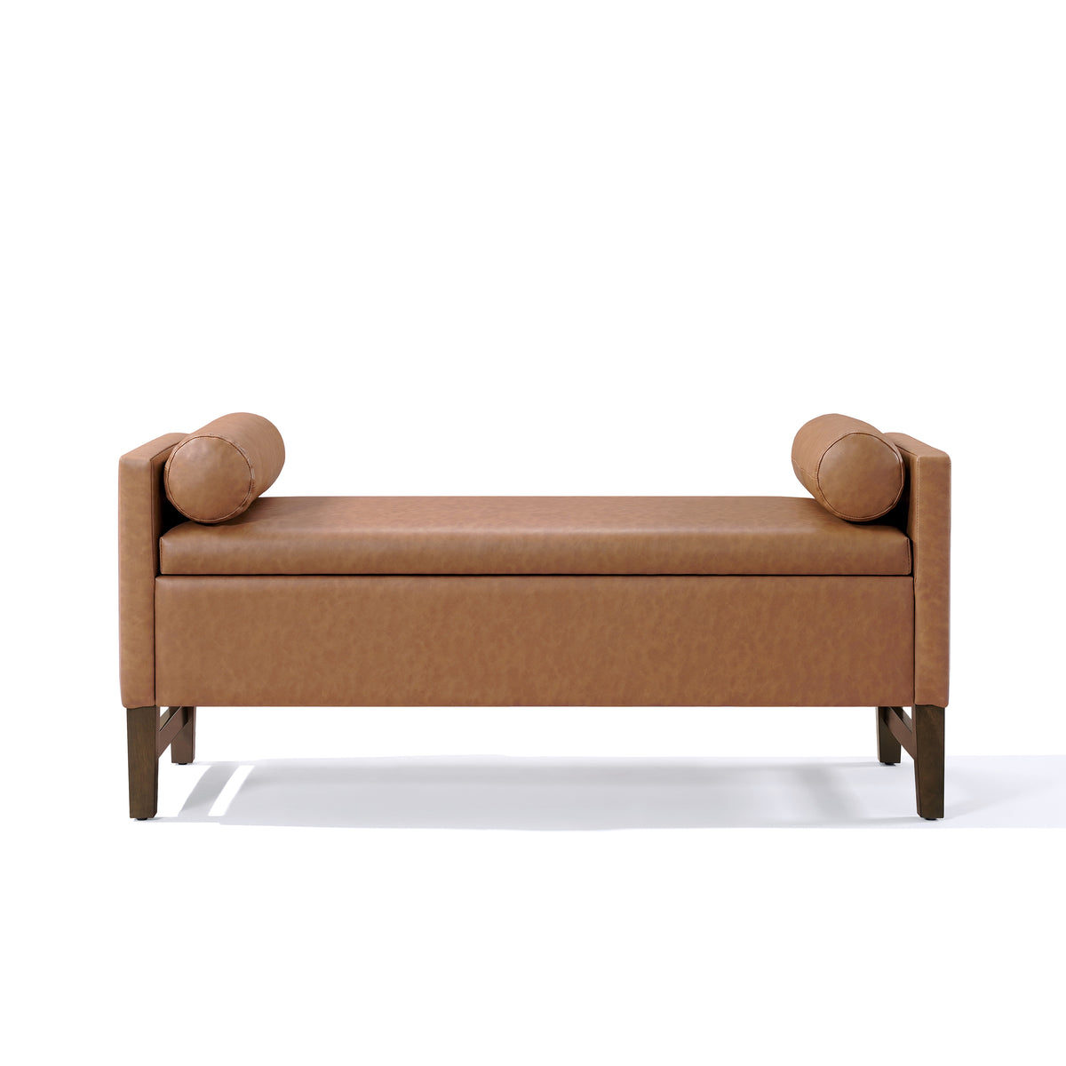 Christopher Knight Home Escoffier Modern Upholstered Storage Ottoman, Light Brown-PU