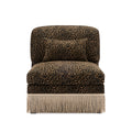 GDFStudio Alke 32'' Modern Leopard Printed Chenille Upholstered Armlesschair