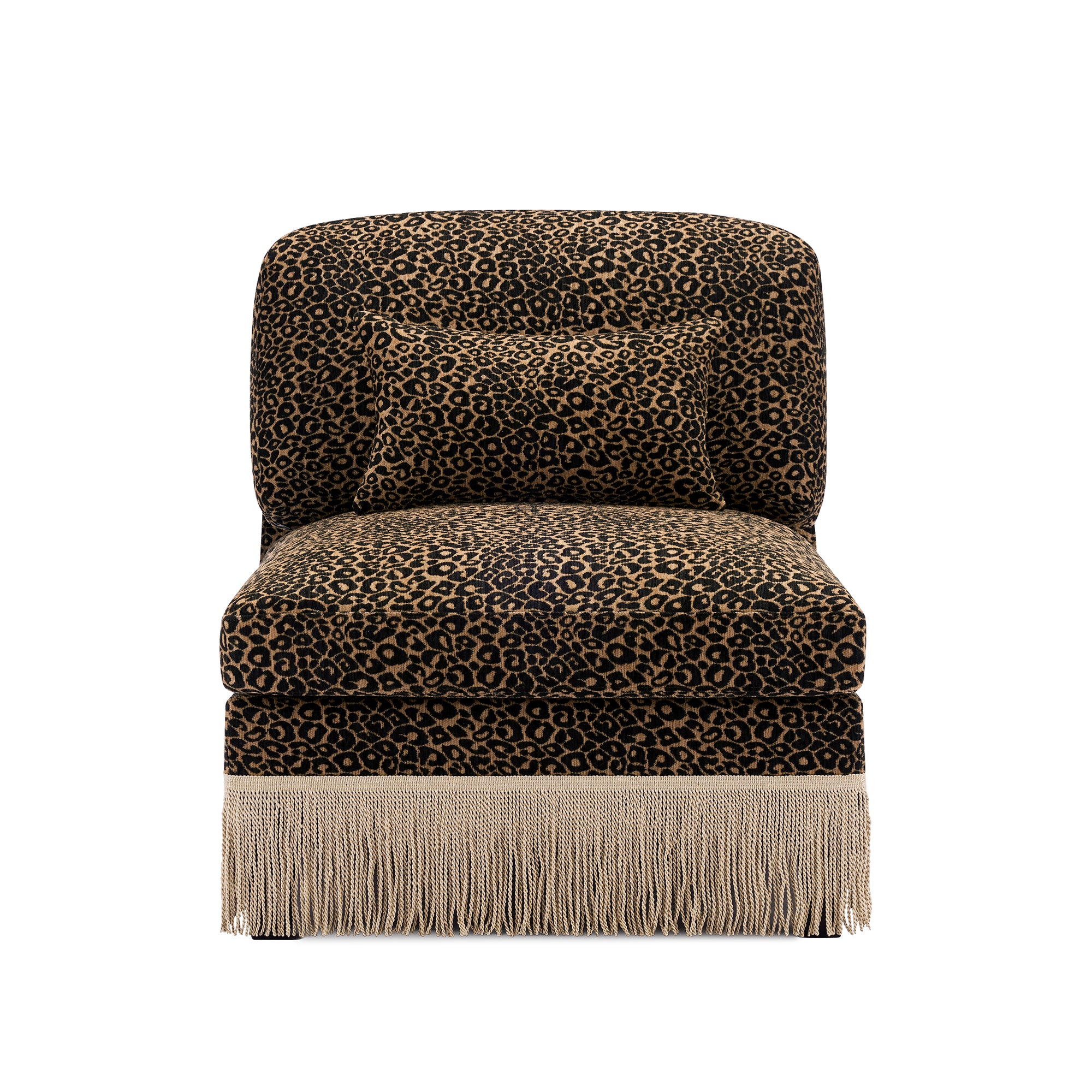 GDFStudio Alke 32'' Modern Leopard Printed Chenille Upholstered Armlesschair