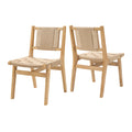Christopher Knight Home Elliot Modern Rubber Wood Dining Chairs with Woven Rope Design (Set of 2), Beige/Natural