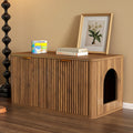 GDFStudio Arabia 31.5  Mid-Century Modern Wood Hidden Cat Litter Box Enclosure, Walnut