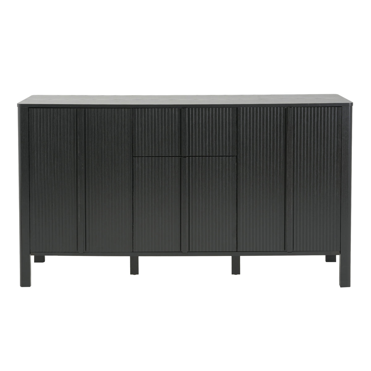 Christopher Knight Home Nathan Modern 59" Wooden Sideboard Cabinet with 3 Doors and 1 Drawers, Black