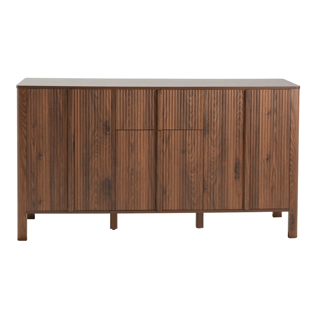 Christopher Knight Home Nathan Modern 59" Wooden Sideboard Cabinet with 3 Doors and 1 Drawers, Walnut