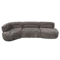 Christopher Knight Home Hannie 122" Modern Curved Upholstered Modular 4-Seater Sectional Sofa, Dark Brown