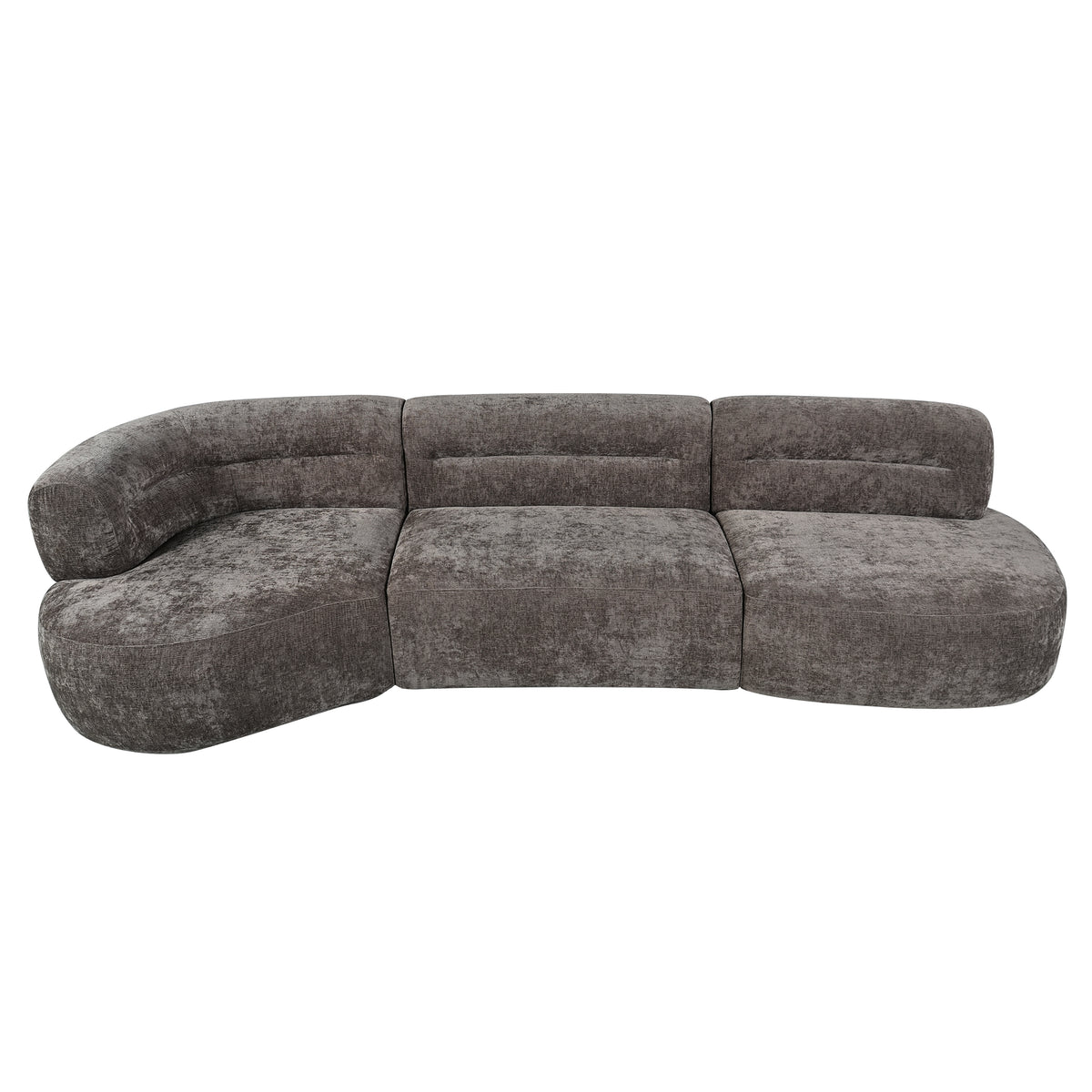 Christopher Knight Home Hannie 122" Modern Curved Upholstered Modular 4-Seater Sectional Sofa, Dark Brown