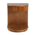Christopher Knight Home Clytius Mid-Century Modern Fluted Curved Side Table with 1 Drawer, Walnut