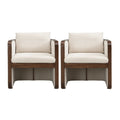 Christopher Knight Home Shan Modern Rubberwood Upholstered Dining Chairs (Set of 2), Walnut/Almond
