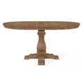 Christopher Knight Home Castner Rustic Expandable Oval Dining Table with Rubberwood Pedestal Base, Brown