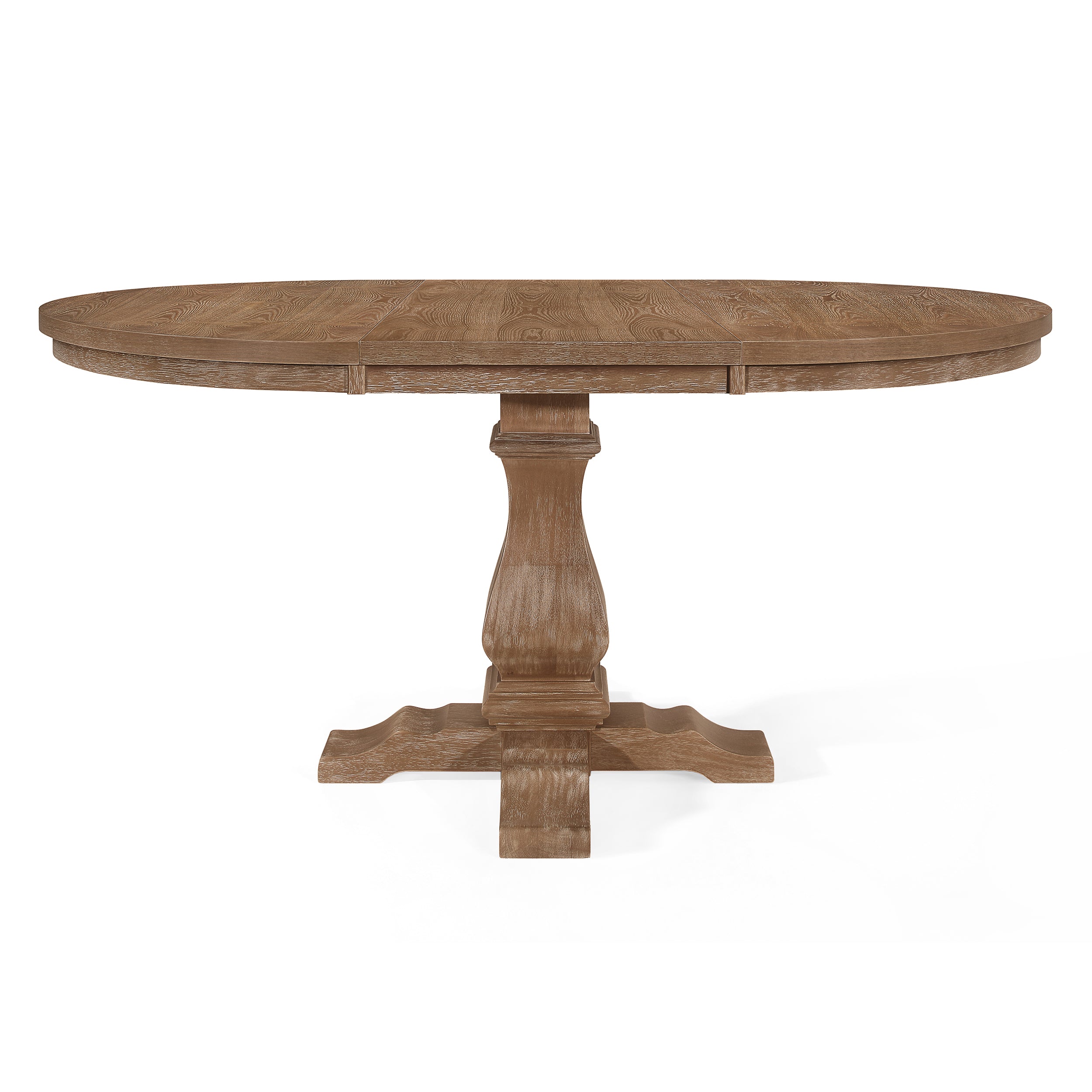 Christopher Knight Home Castner Rustic Expandable Oval Dining Table with Rubberwood Pedestal Base, Brown