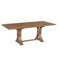 Christopher Knight Home Lorin 78.74" Rustic Rubberwood Rectangular Extendable Pedestal Dining Table, Walnut