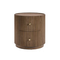 Christopher Knight Home Agrius Mid-Century Modern 2-Drawer Nightstand with Solid Wood Fluted Detail, Walnut