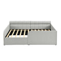 GDFStudio Ellery Modern Wooden Bouclé Upholstered Daybed Frame with Storage Drawer, Gray, Full