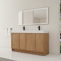 GDFStudio Aaron Modern Faux Wood 59  Bathroom Vanity with Resin Sink, Imitative Oak