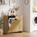 GDFStudio Talisha 26  Tilt-Out Laundry Hamper Cabinet with 2 Removable Fabric Baskets, Oak