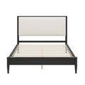 Christopher Knight Home Thuellai Mid-Century Modern Rubberwood Boucle Upholstered Platform Bed, Black, Queen