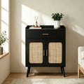 GDFStudio Marcin 36 H Farmhouse Wooden Sideboard Buffet Cabinet with Drawer and Double Doors, Black