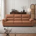 GDFStudio Ceres 84  Mid Century Modern Microfiber Upholstered 3-Seat Sofa with Thick Armrest Pillows, 
Light Brown