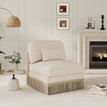 GDFStudio Alke 32'' Modern Leopard Printed Chenille Upholstered Armlesschair  Beige/Brown