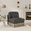 GDFStudio Alke 32  Modern Leopard Chenille Upholstered Armlesschair Khaki/Black