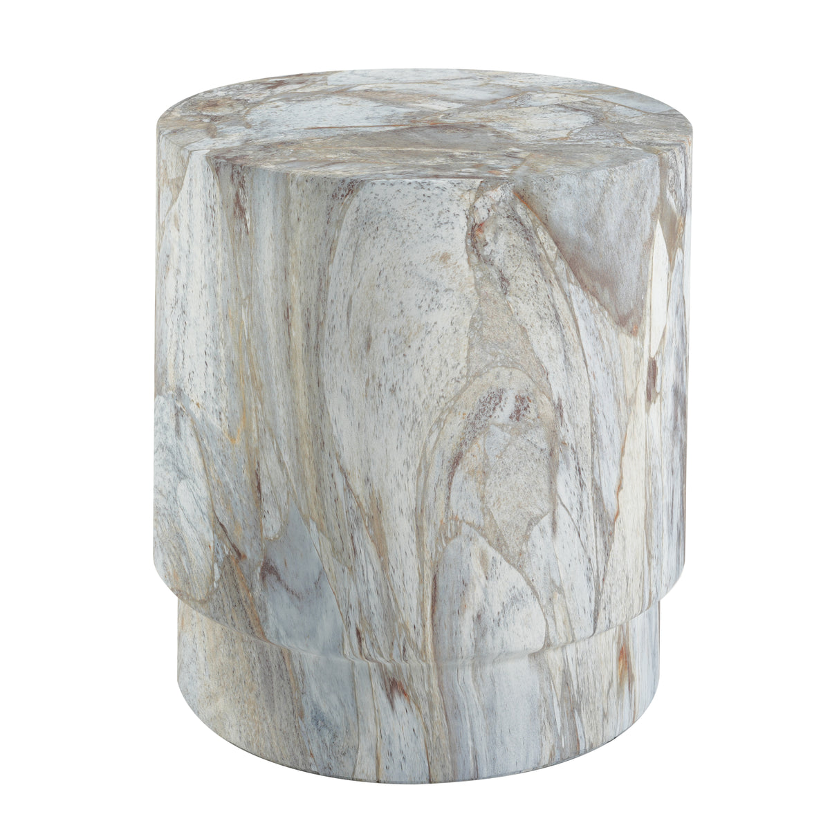 Christopher Knight Home Fabius Modern Lightweight Concrete Accent Side Table with Drum Design, Stone Gray