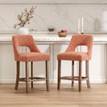 GDFStudio Calderon Modern Upholstered Solid Wood 26  Counter Stools (Set of 2) Orange